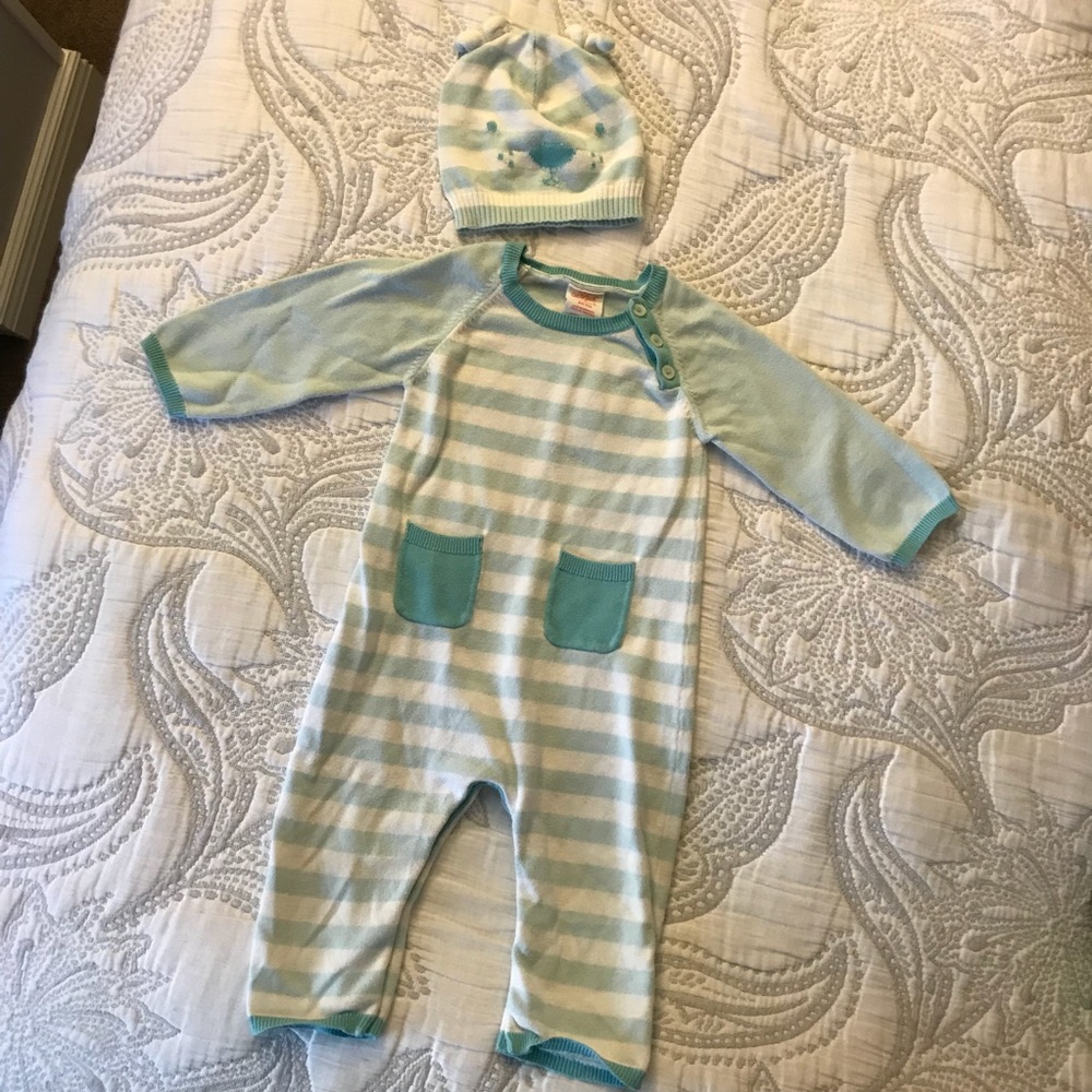 Cat & Jack Knit Onesie With Matching Beanie
